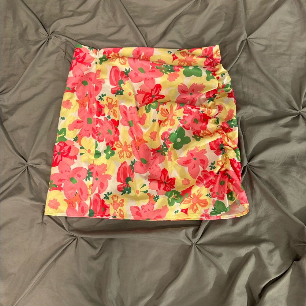 shein floral ruched shirt
